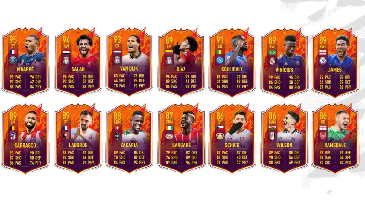 Cartas Headliners con el upgrade ya aplicado FIFA 22 Ultimate Team