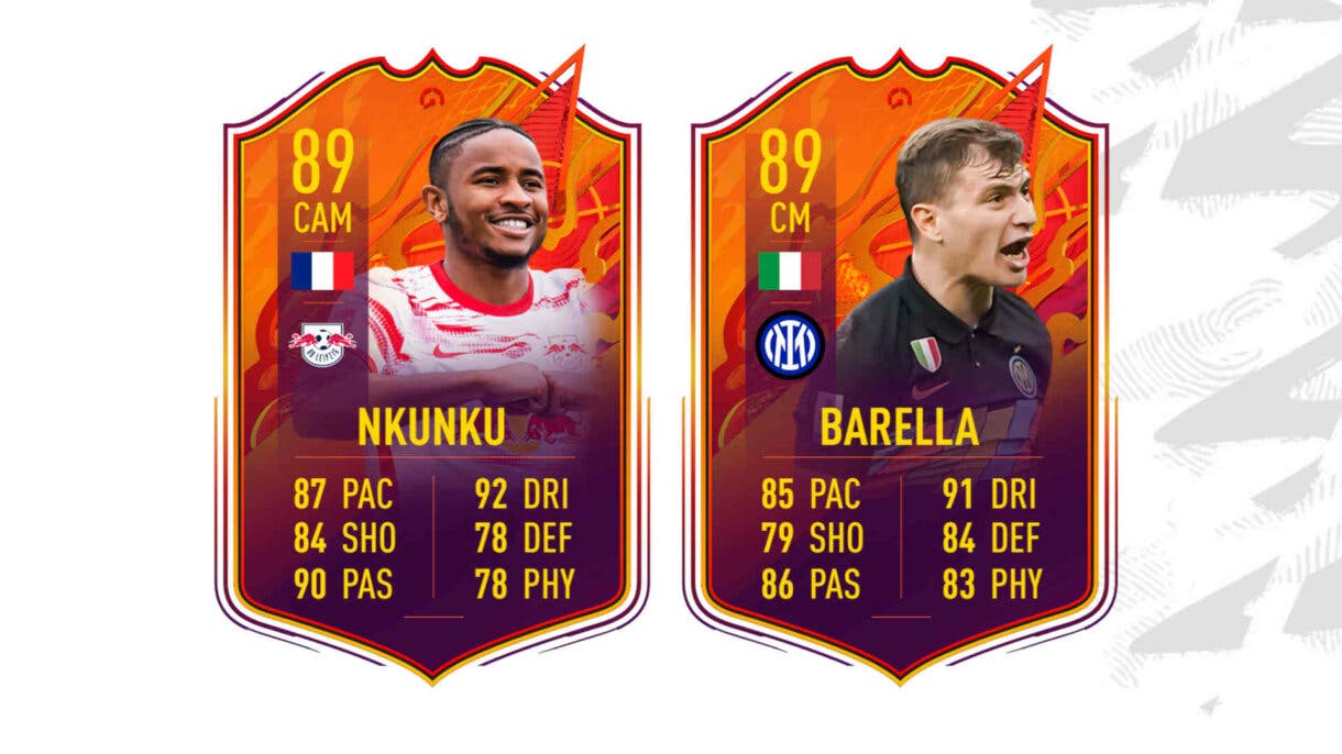 Cartas Nkunku y Barella Headliners FIFA 22 Ultimate Team