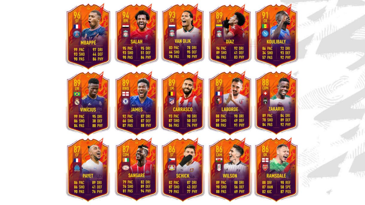 Todas las cartas Headliners con el upgrade extra ya aplicado FIFA 22 Ultimate Team