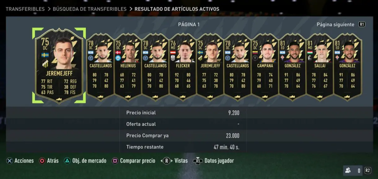 Cartas IF´s transferibles menú de mercado de FIFA 22 Ultimate Team