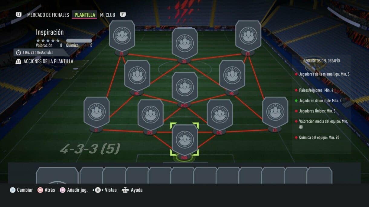 Información del SBC "Inspiración" FIFA 22 Ultimate Team