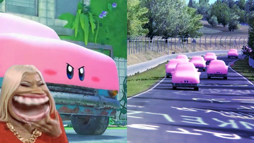 Carrera de Kirby coches