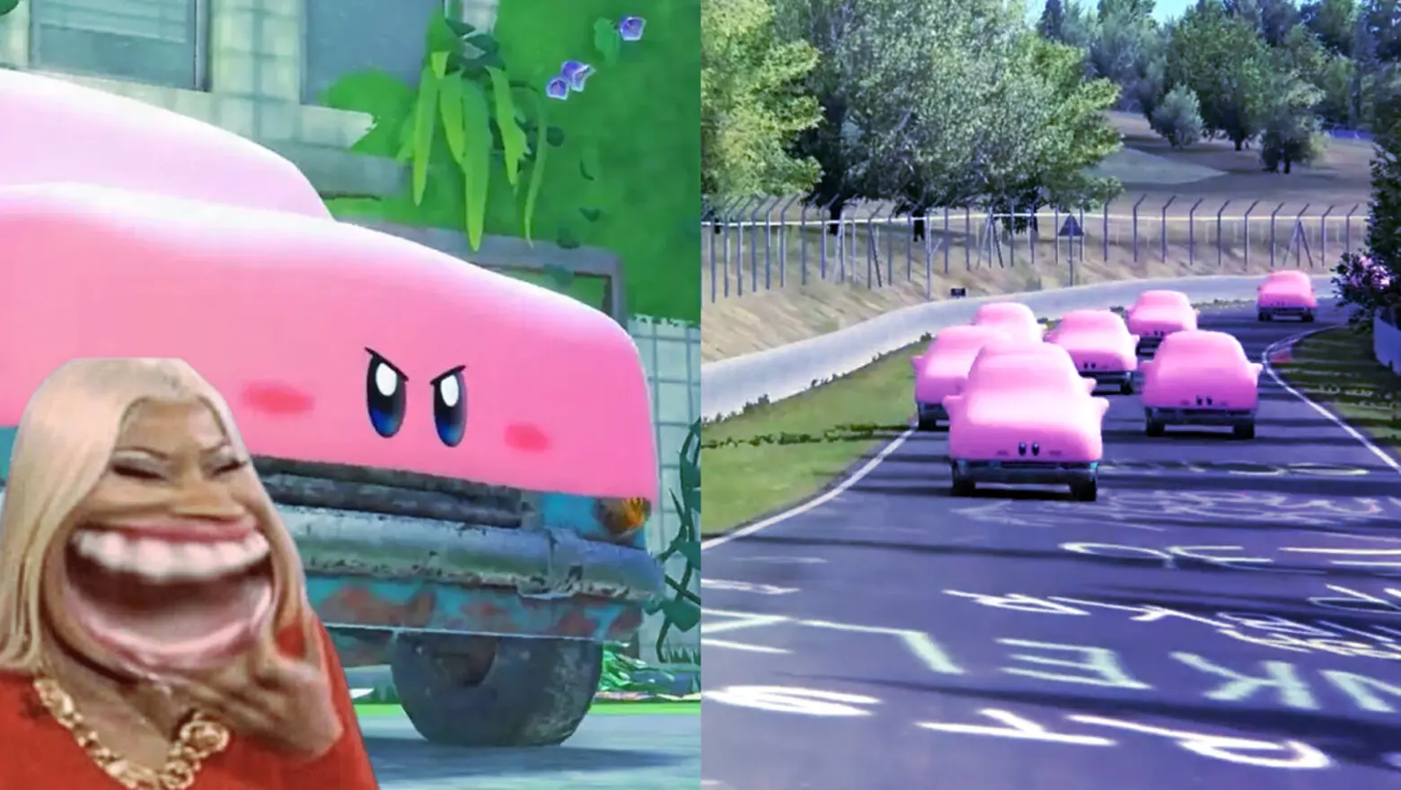 Carrera de Kirby coches