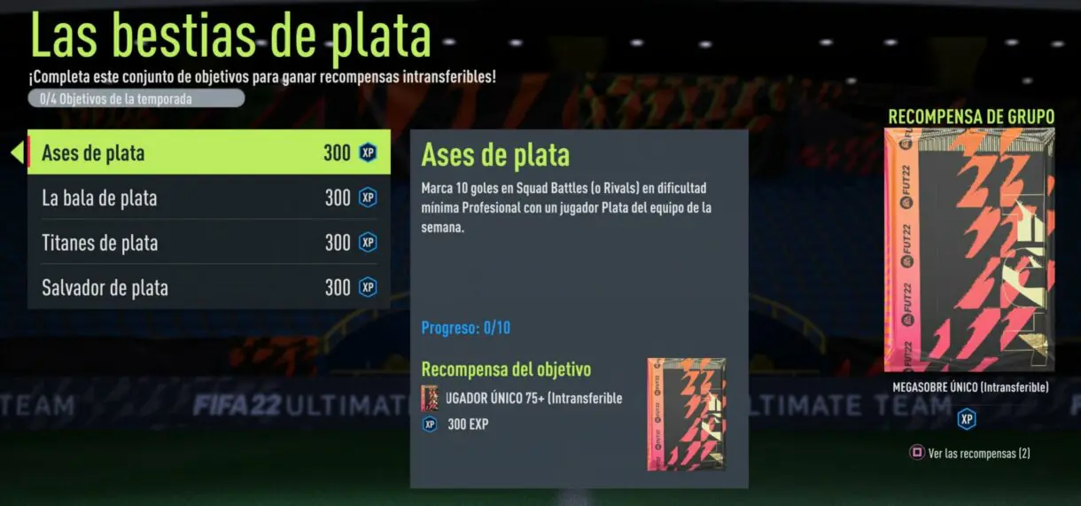 Descripción objetivos "Las bestias de plata" FIFA 22 Ultimate Team