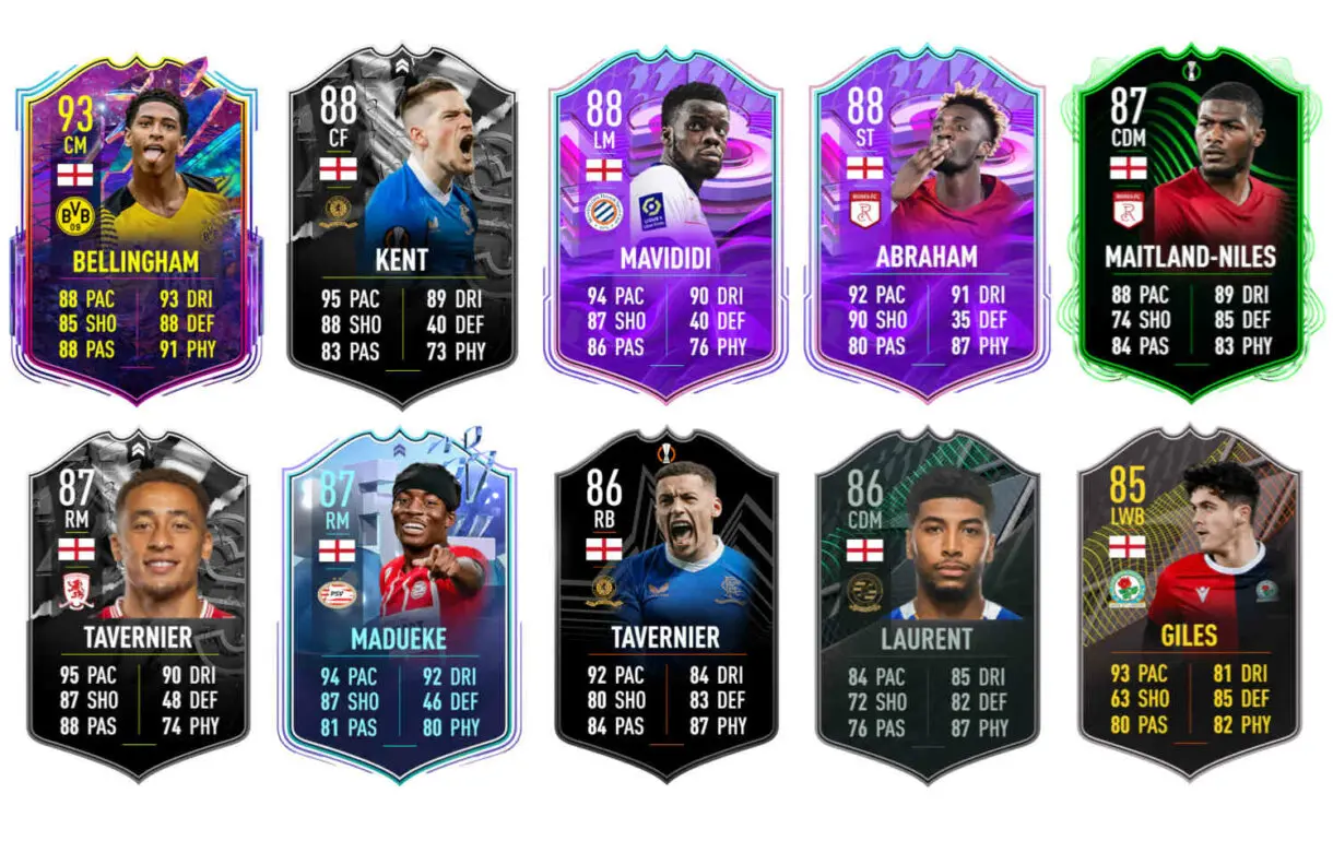 Links naranjas Inglaterra Curtis Jones Showdown FIFA 22 Ultimate Team