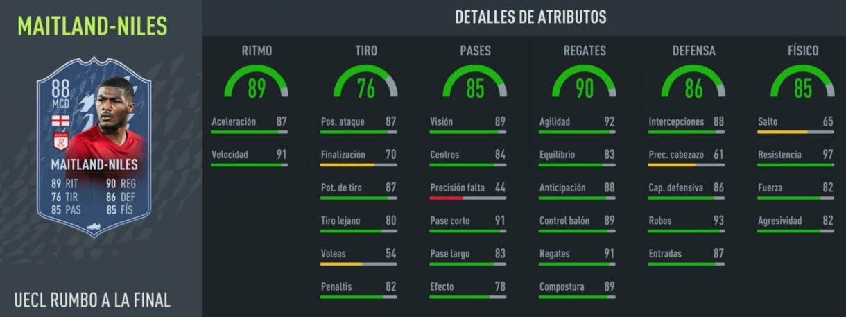 Stats in game actualizadas Maitland-Niles RTTF FIFA 22 Ultimate Team