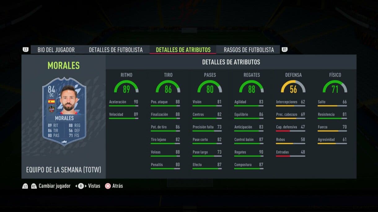 Stats in game Morales IF FIFA 22 Ultimate Team