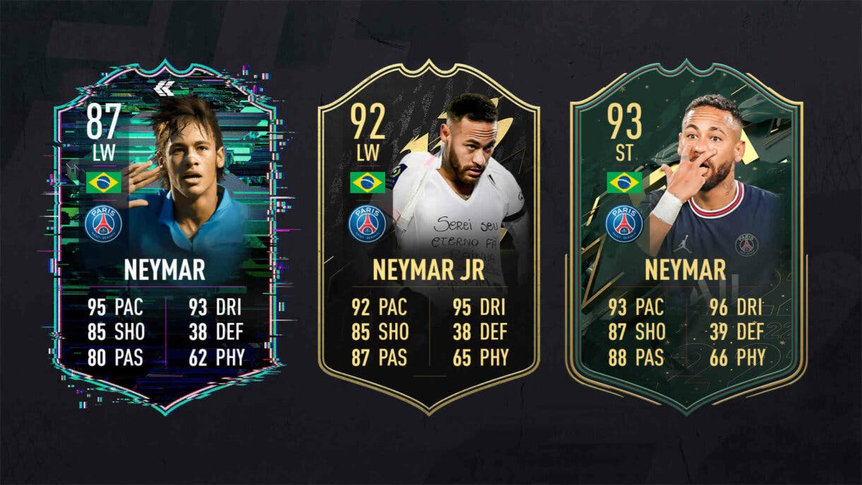 Versiones especiales de Neymar en FIFA 22 Ultimate Team.