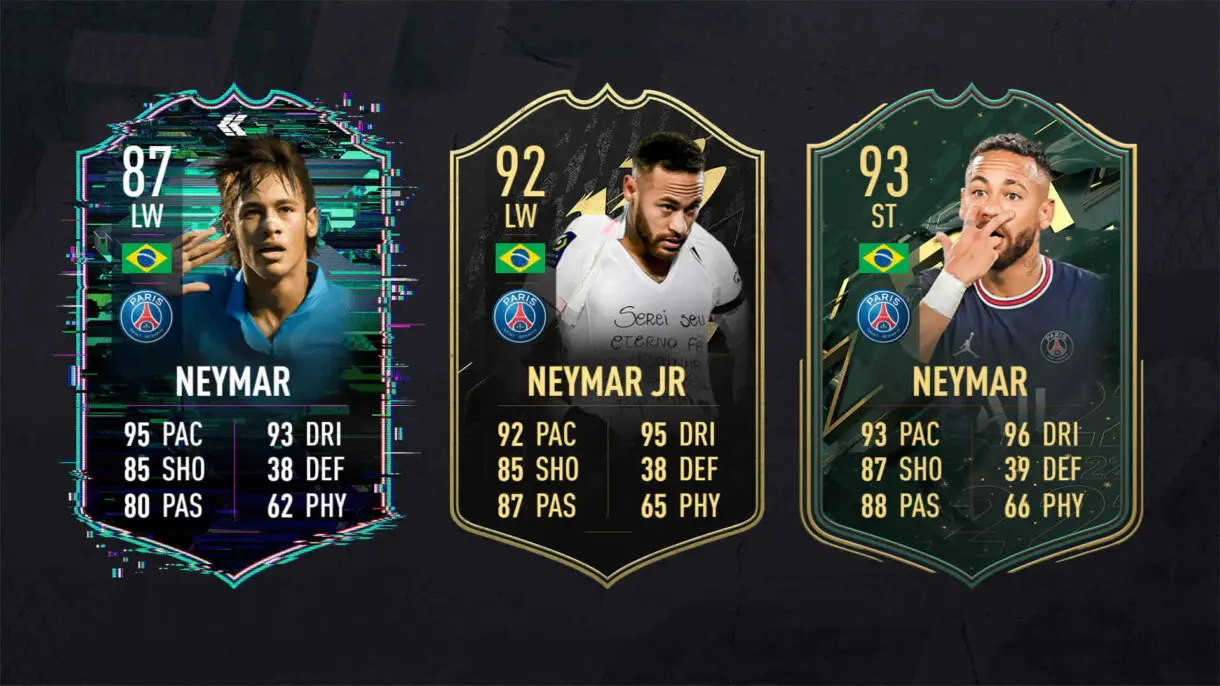 Versiones especiales de Neymar en FIFA 22 Ultimate Team.