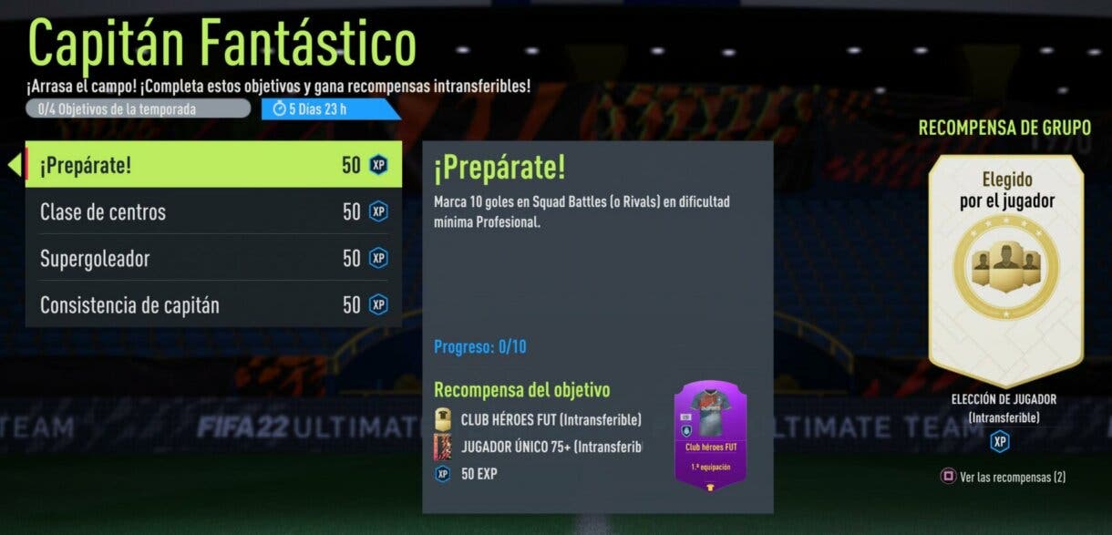 Lista de objetivos "Capitán Fantástico" FIFA 22 Ultimate Team