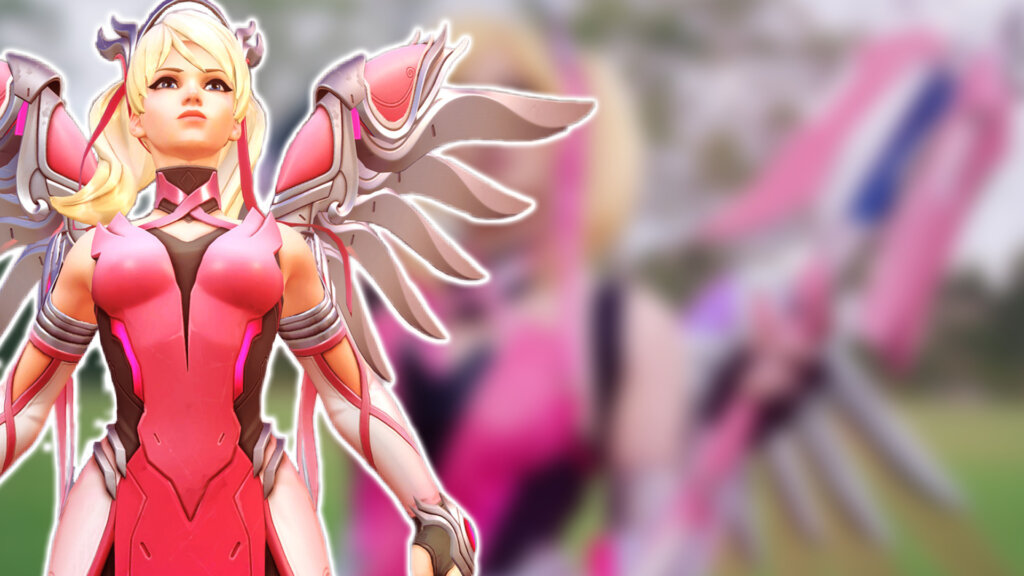 Cosplay de Mercy rosa de Overwatch