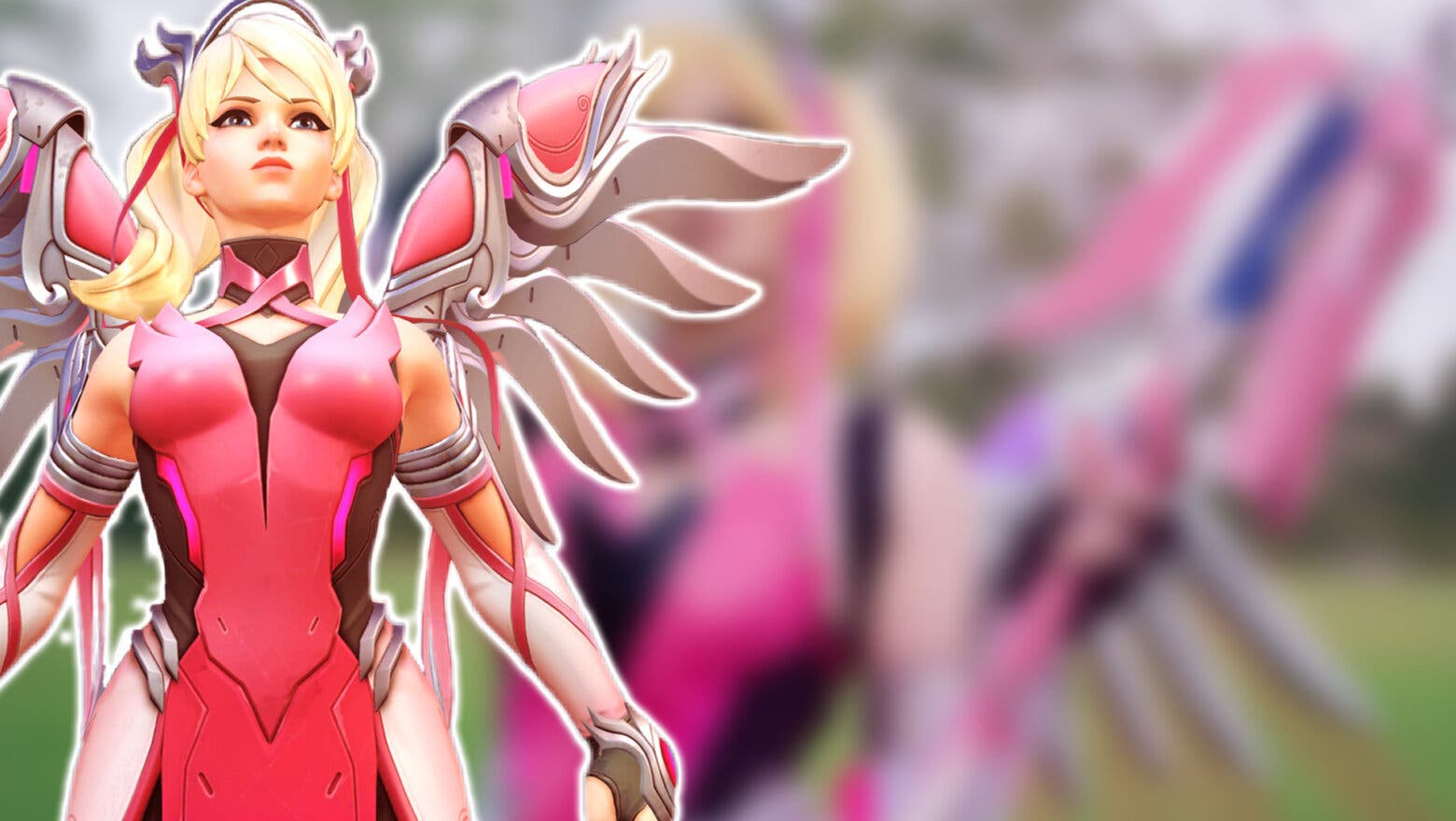 Cosplay de Mercy rosa de Overwatch