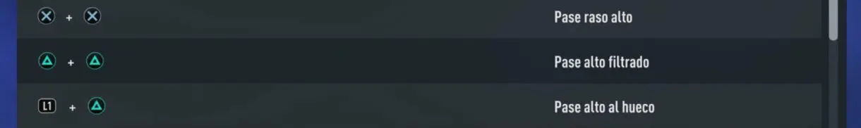 Descripciones del menú de controles de FIFA 22