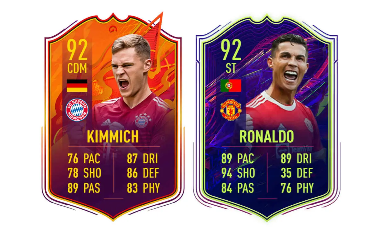 Cartas Kimmich Headliners y Cristiano Ronaldo OTW FIFA 22 Ultimate Team
