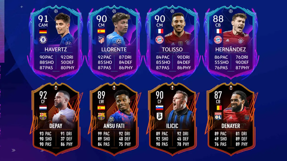 Cartas RTTF eliminadas en cuartos de final FIFA 22 Ultimate Team