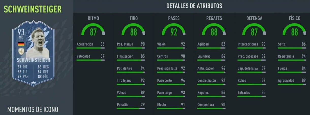 Stats in game Bastian Schweinsteiger Moments FIFA 22 Ultimate Team