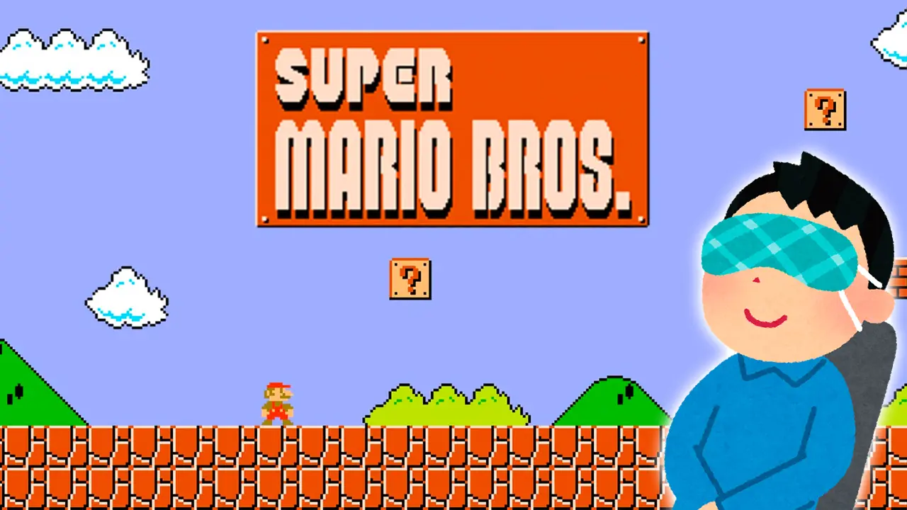 super mario bros ojos vendados