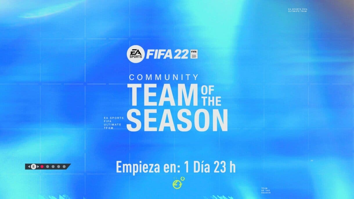 Pantalla de carga confirmando la llegada del TOTS de la Comunidad de FIFA 22 Ultimate Team