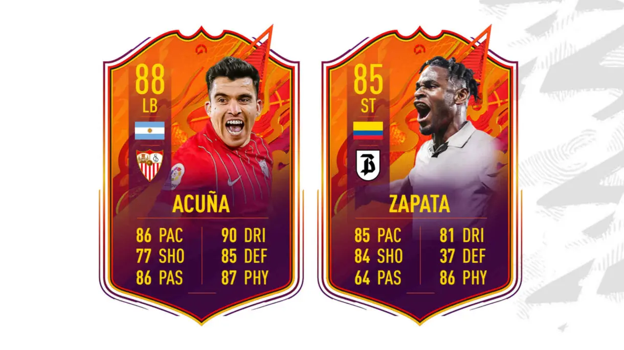 Cartas Headliners Acuña y Zapata FIFA 22 Ultimate Team