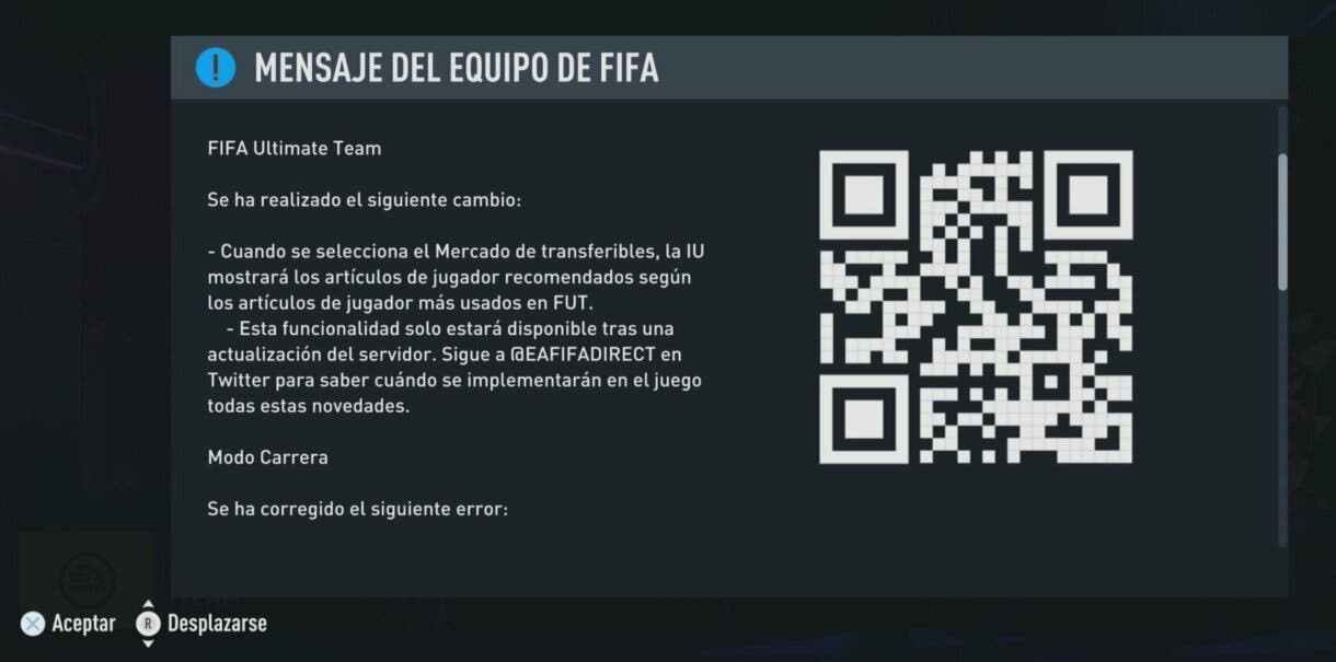 Mensaje del Equipo de FIFA 22 sobre las novedades del undécimo parche