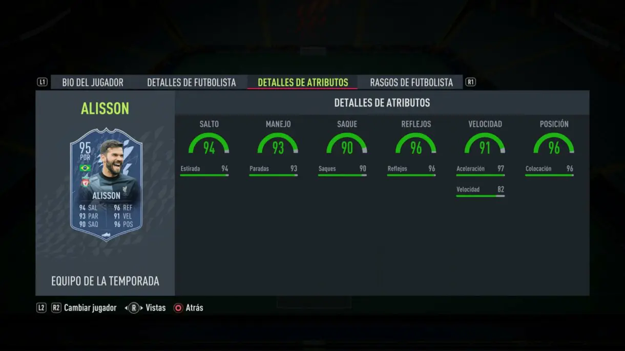 Stats in game Becker TOTS FIFA 22 Ultimate Team