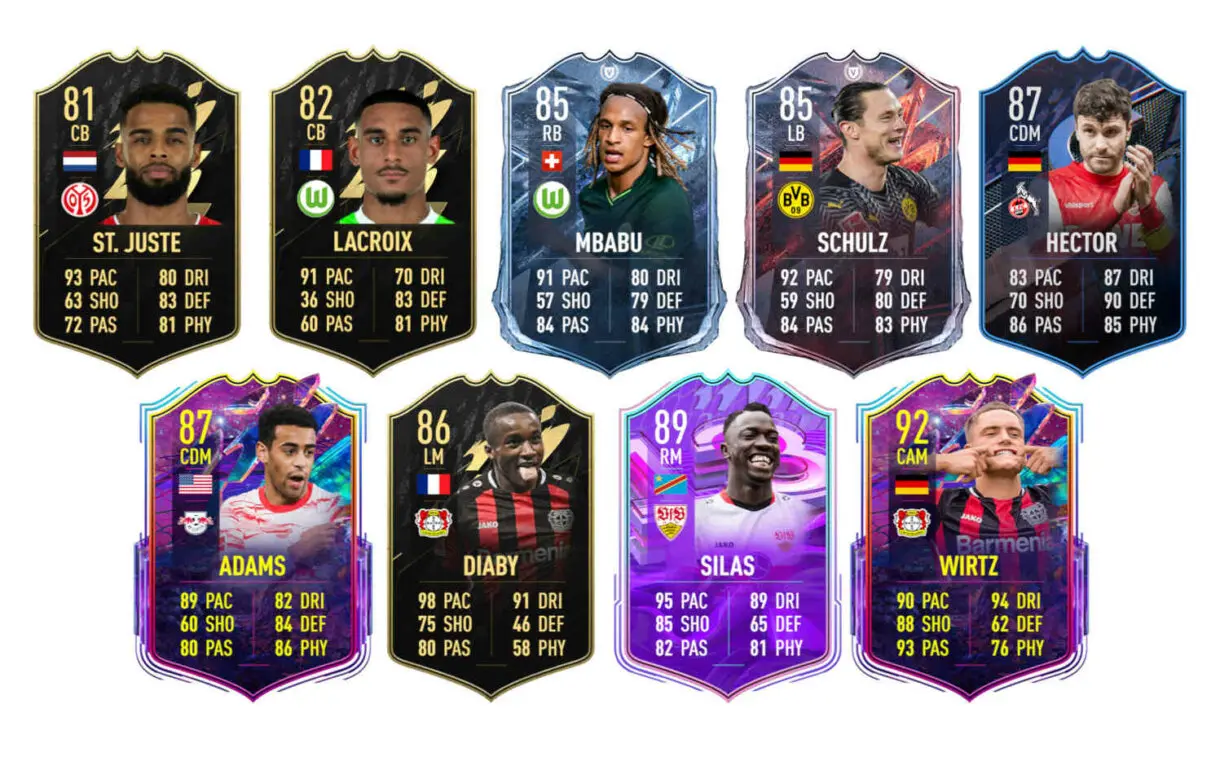 Lista de cartas útiles de la Bundesliga que no están en el once 