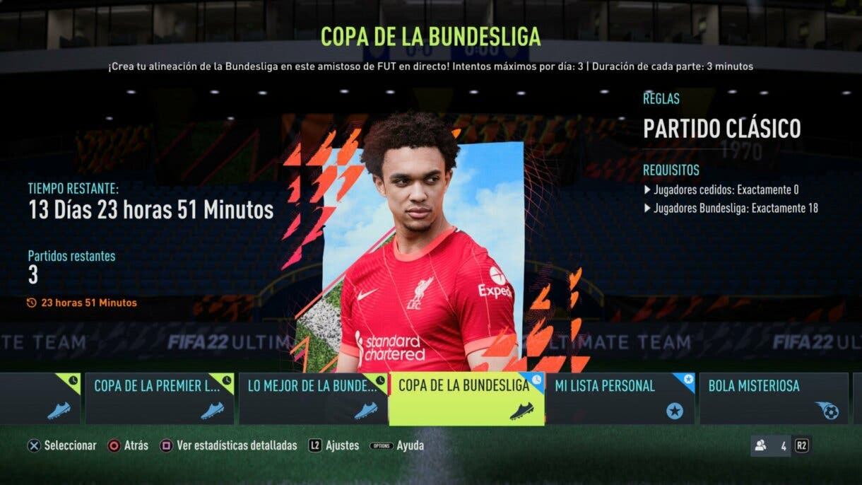 Información Copa de la Bundesliga torneo amistoso online FIFA 22 Ultimate Team