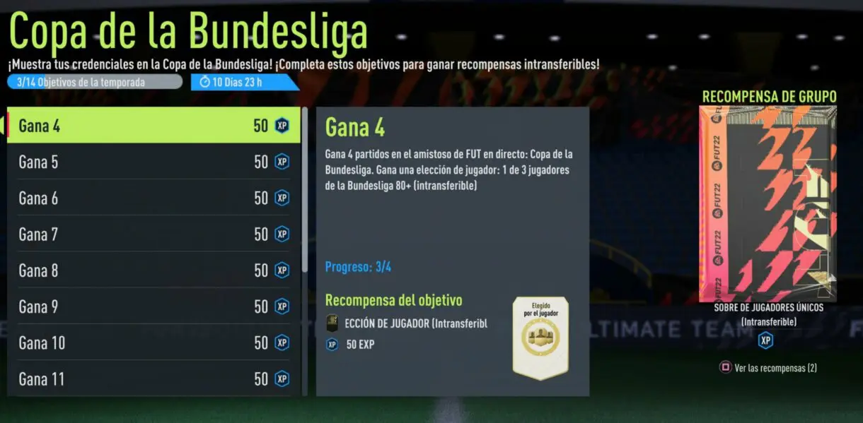 Objetivos Copa de la Bundesliga FIFA 22 Ultimate Team