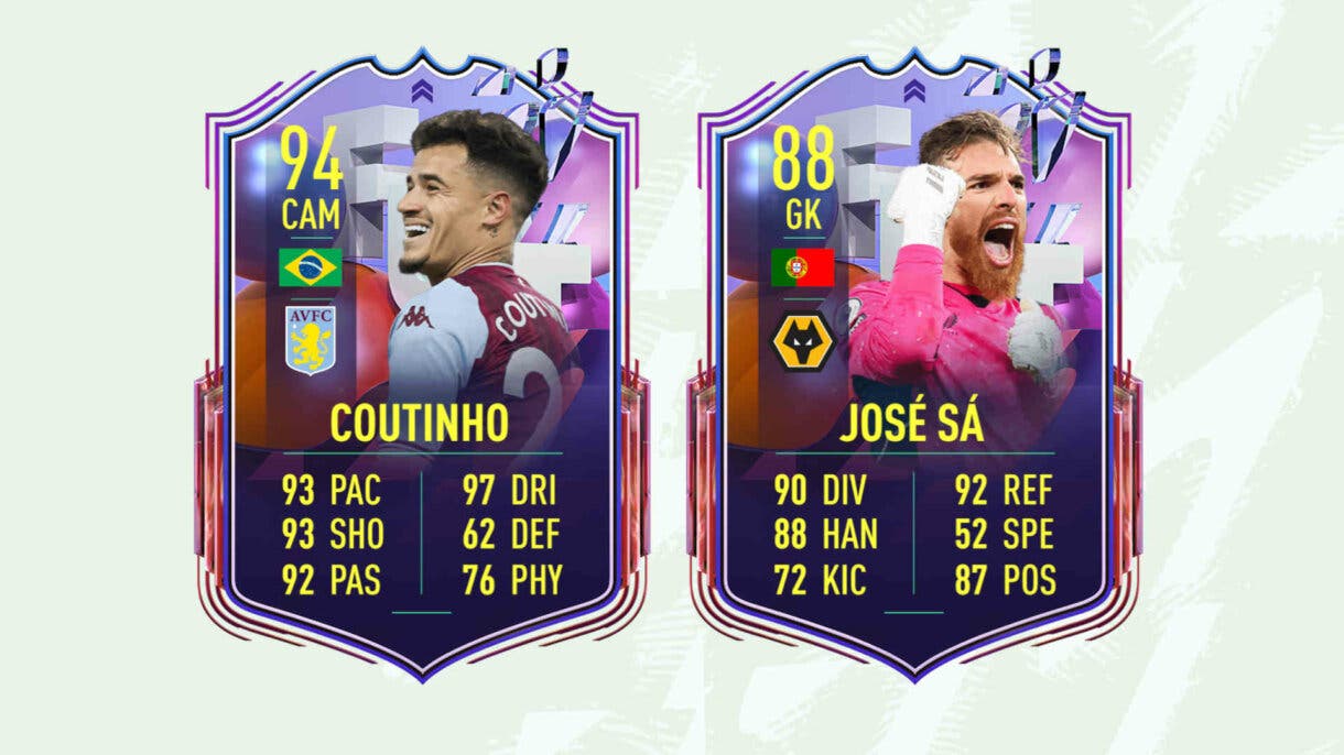 Cartas Coutinho y José Sá Fantasy FUT FIFA 22 Ultimate Team