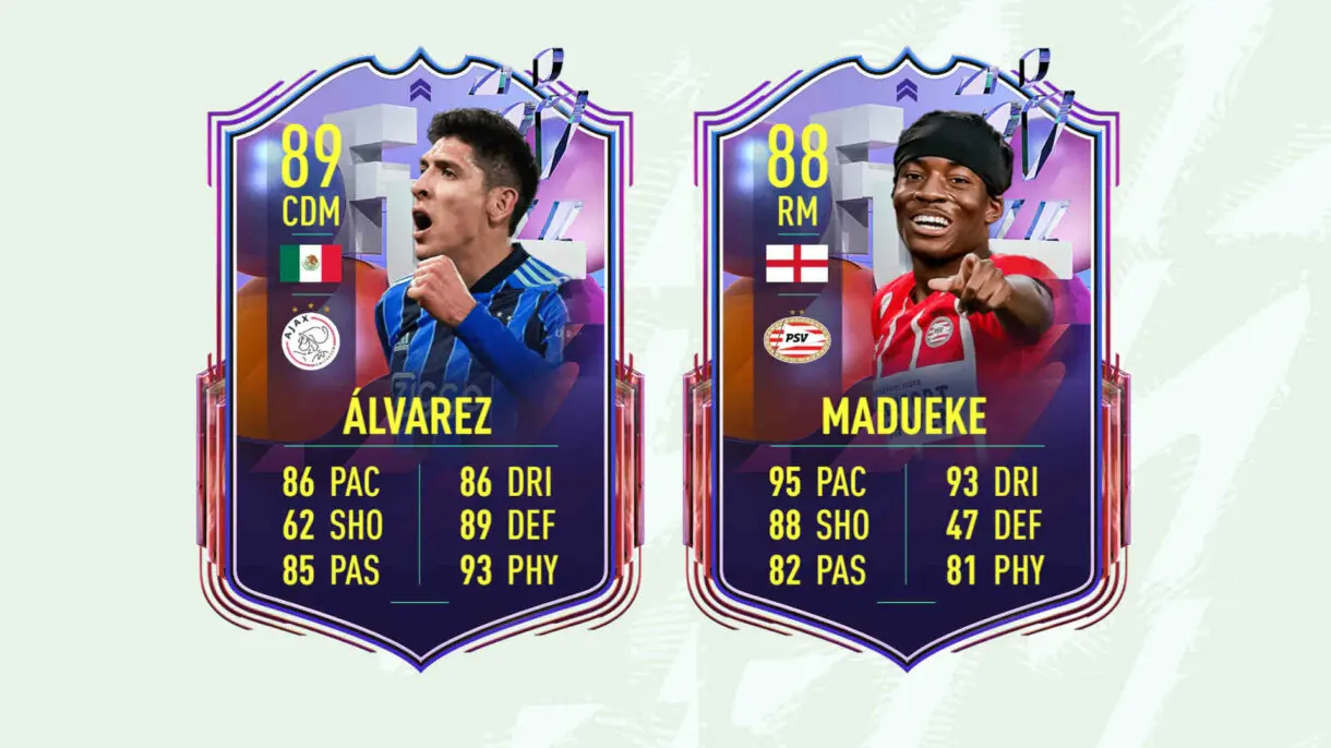 Cartas Edson Álvarez y Madueke Fantasy FUT FIFA 22 Ultimate Team