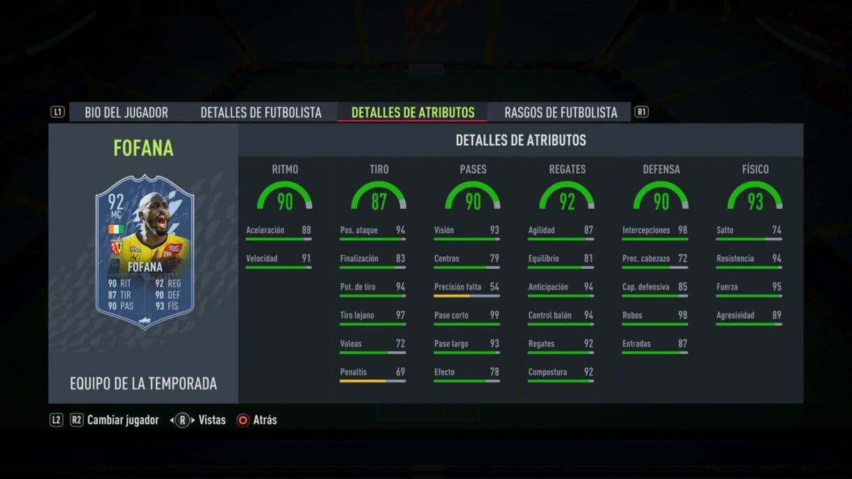 Stats in game Fofana TOTS FIFA 2 Ultimate Team