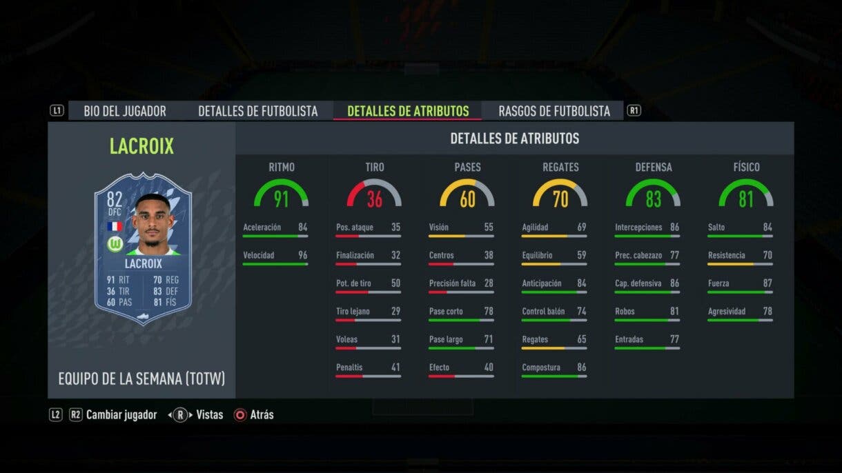 Stats in game Lacroix IF FIFA 22 Ultimate Team
