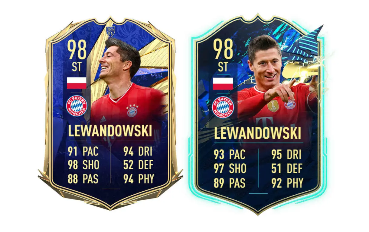 Cartas TOTY y TOTS de Lewandowski FIFA 21 Ultimate Team