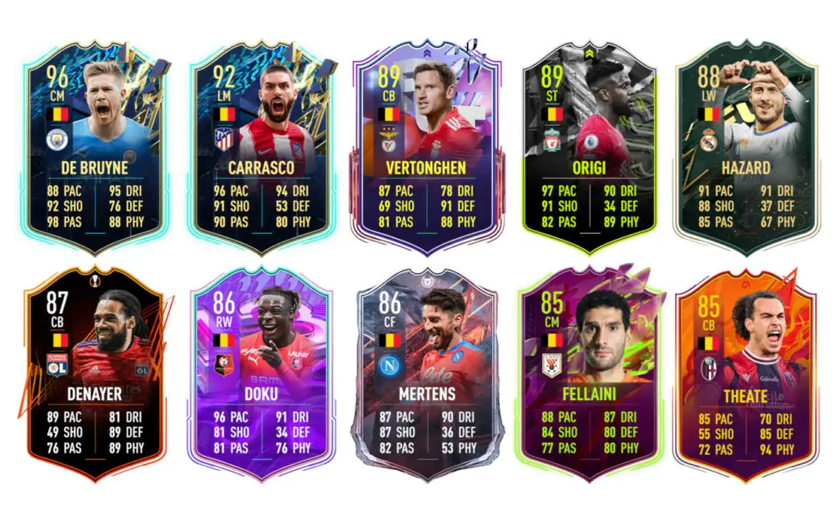 Links naranjas Bélgica Witsel Flashback FIFA 22 Ultimate Team