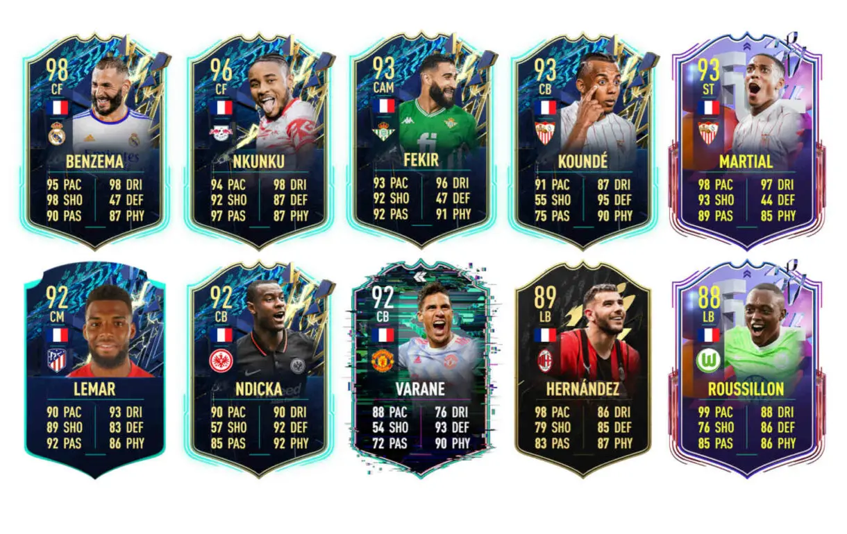 Links naranjas Francia Ajorque TOTS Moments FIFA 22 Ultimate Team