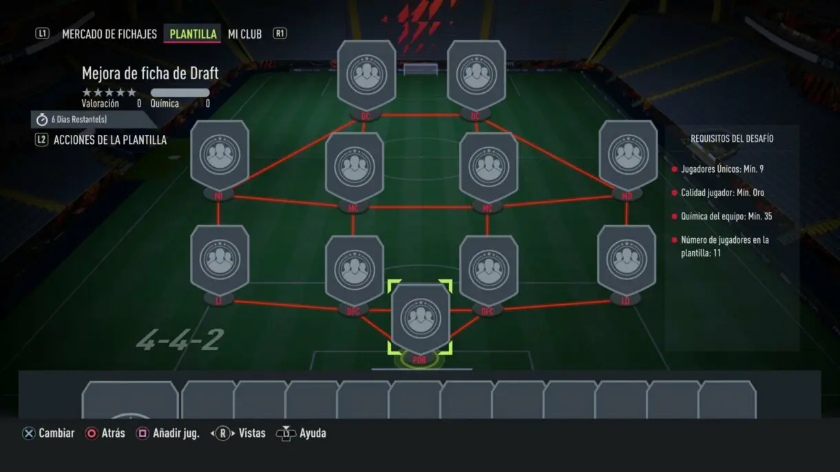 SBC "Mejora de ficha de Draft" FIFA 22 Ultimate Team