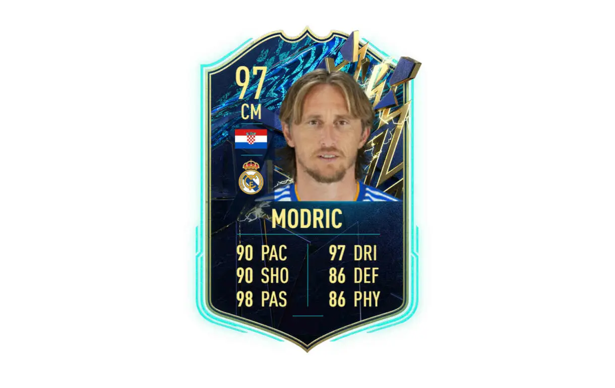 Hipotética carta Modric TOTS FIFA 22 Ultimate Team