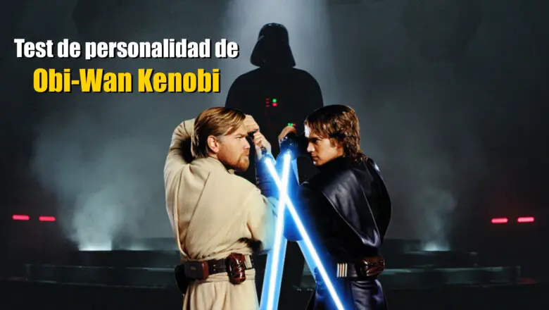Obi-Wan Kenobi y Anakin luchan con Darth Vader detrás