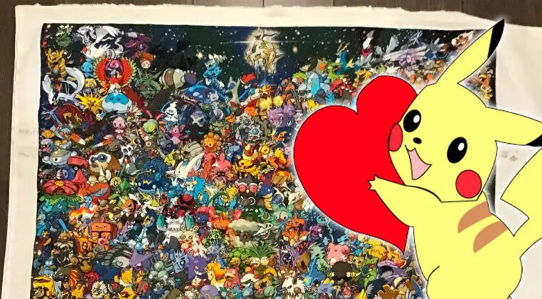Imagen de Una madre ha hecho este gigantesco póster de Pokémon con punto y tras 8 años de trabajo