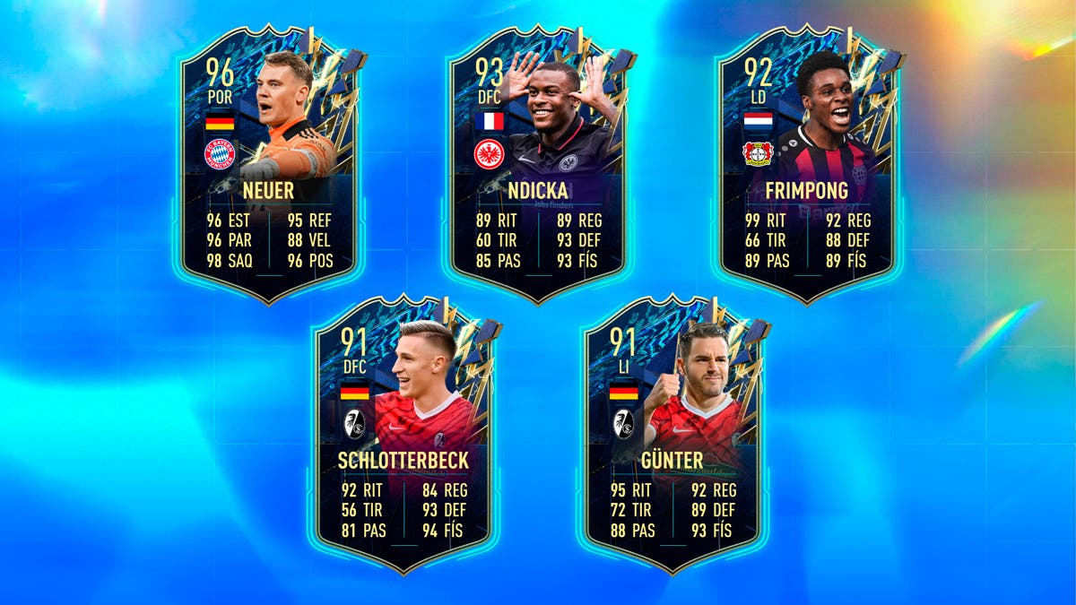 Cartas TOTS previstas para Neuer, Ndicka, Frimpong, Schlotterbeck y Günter FIFA 22 Ultimate Team