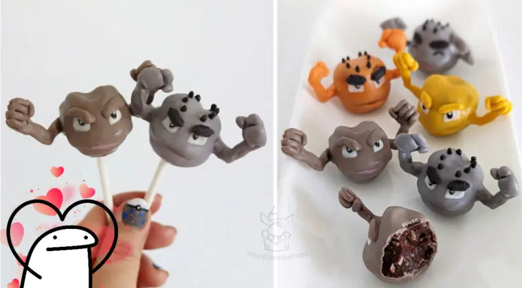 Imagen de ¡Están para comérselos! Esta repostera crea postres de chocolate de Geodude y muchos más Pokémon