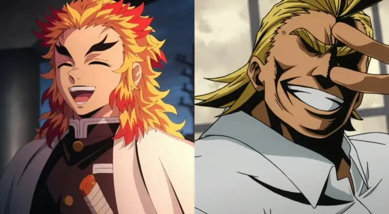 Imagen de Este crossover de Rengoku (Kimetsu no Yaiba) y All Might (Boku no Hero Academia) no me va a dejar dormir