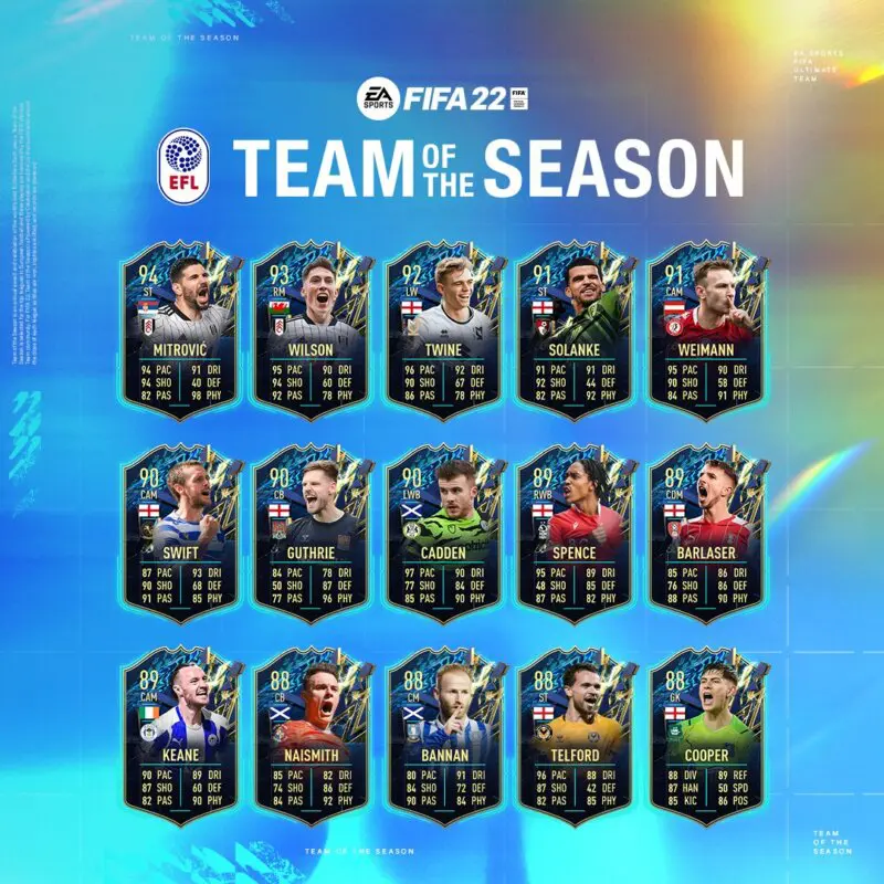 Todas las cartas del TOTS de la EFL FIFA 22 Ultimate Team