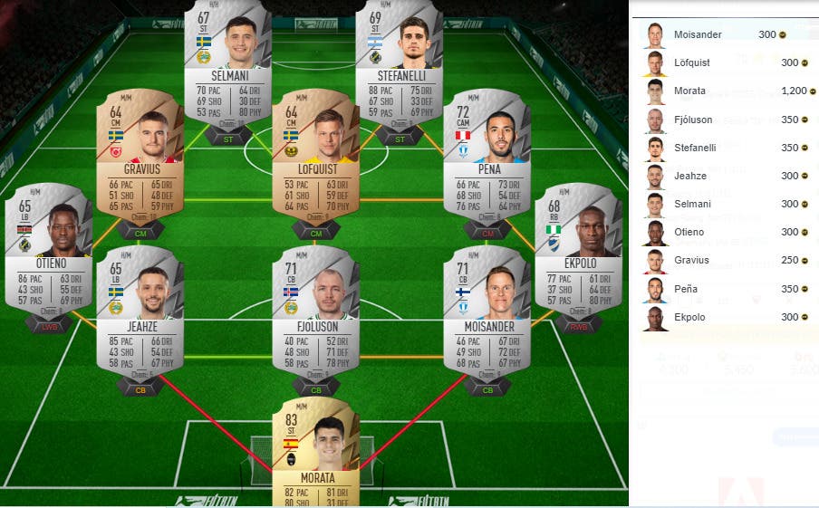 FIFA 22 Ultimate Team SBC Desafío TOTS Serie A 1
