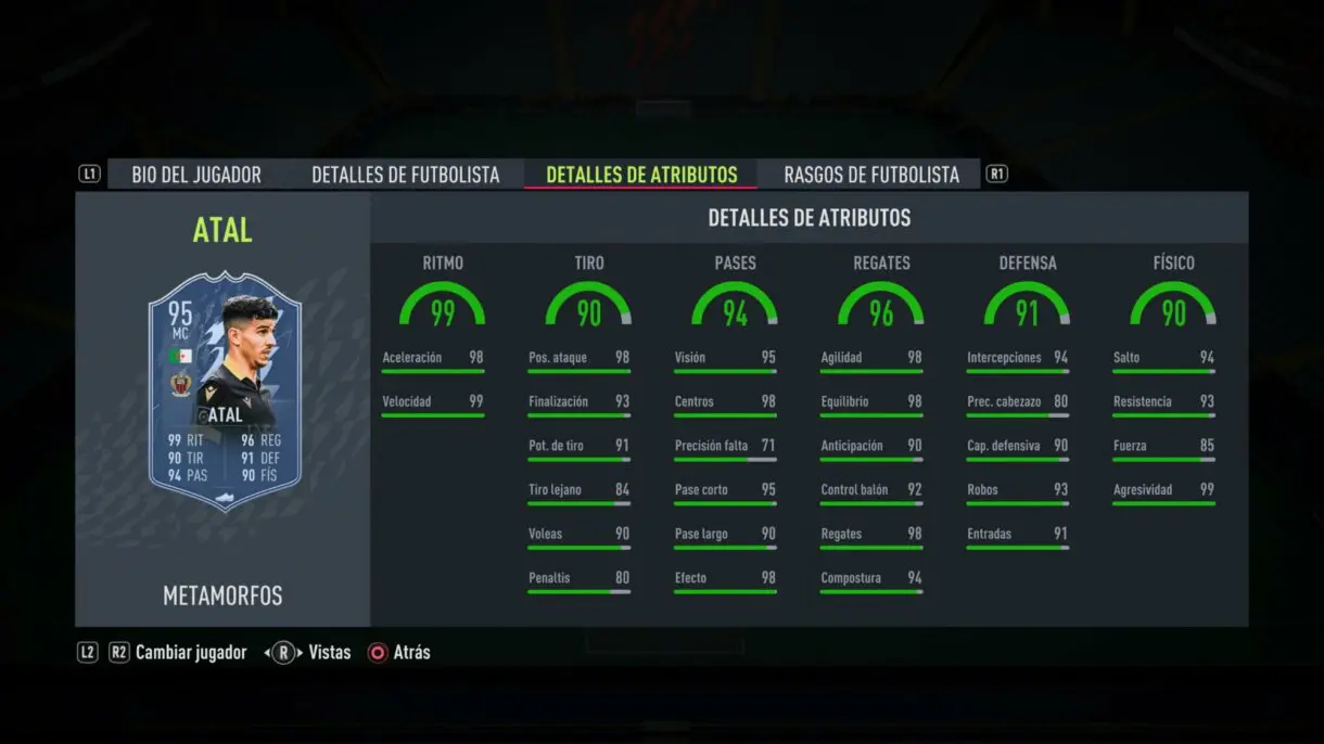 Stats in game Atal Shapeshifters FIFA 22 Ultimate Team