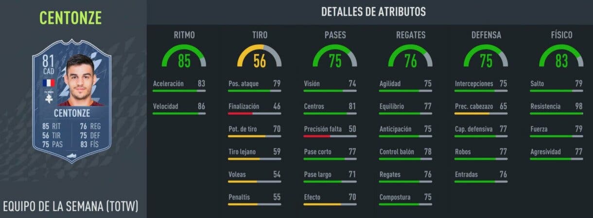 Stats in game Centonze IF FIFA 22 Ultimate Team