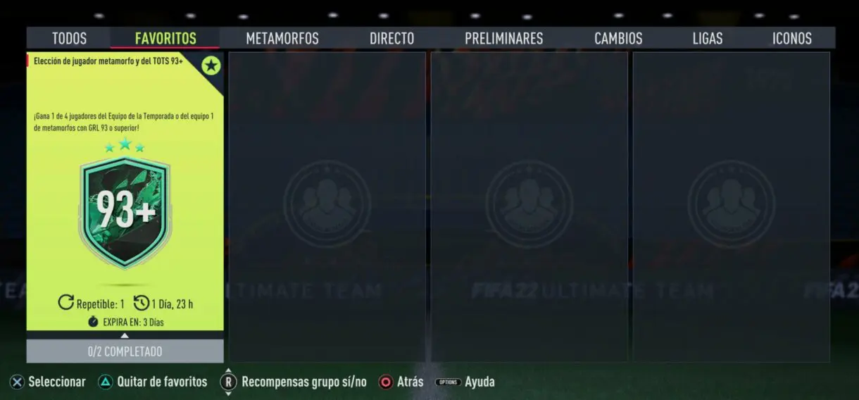 SBC Elección de jugador metamorfo y del TOTS 93+ FIFA 22 Ultimate Team