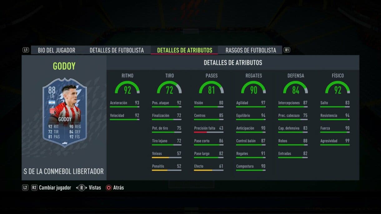 Stats in game Godoy TOTGS CONMEBOL Libertadores FIFA 22 Ultimate Team