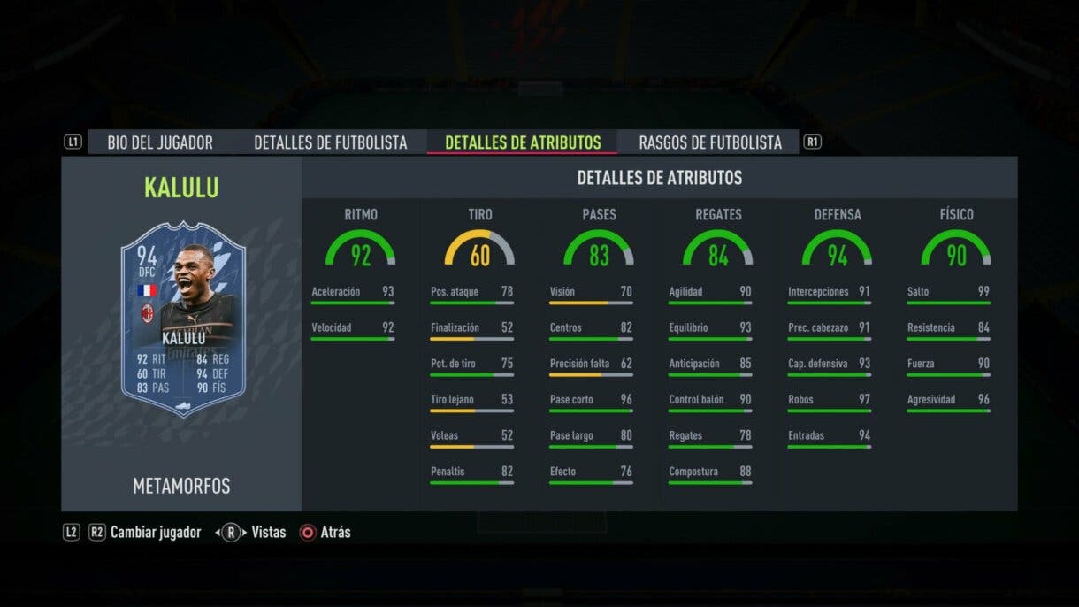 Stats in game Kalulu Shapeshifters FIFA 22 Ultimate Team