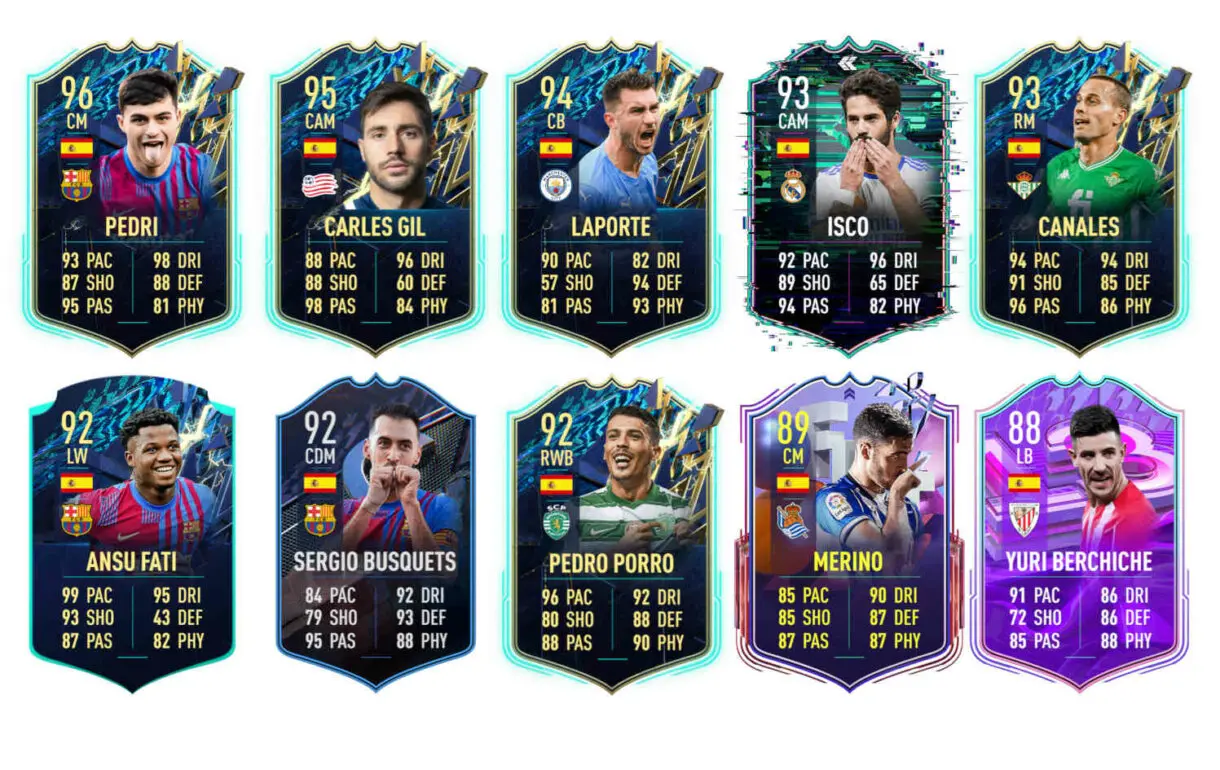 Links naranjas España Deulofeu TOTS Moments FIFA 22 Ultimate Team